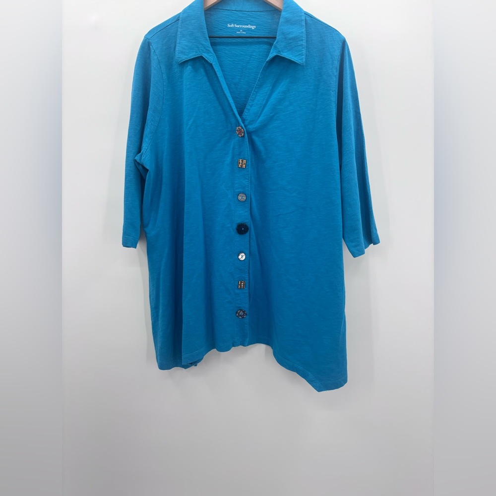 Soft Surroundings “Danielle” Button-Down Tunic In… - image 1